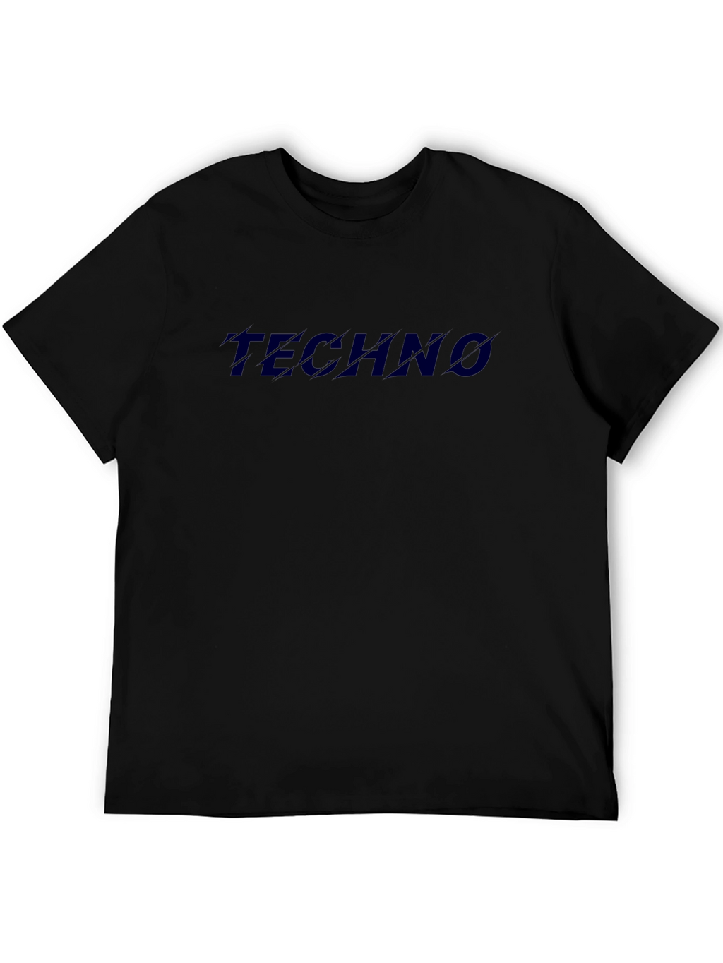 Techno Graphic Print Black T-Shirt