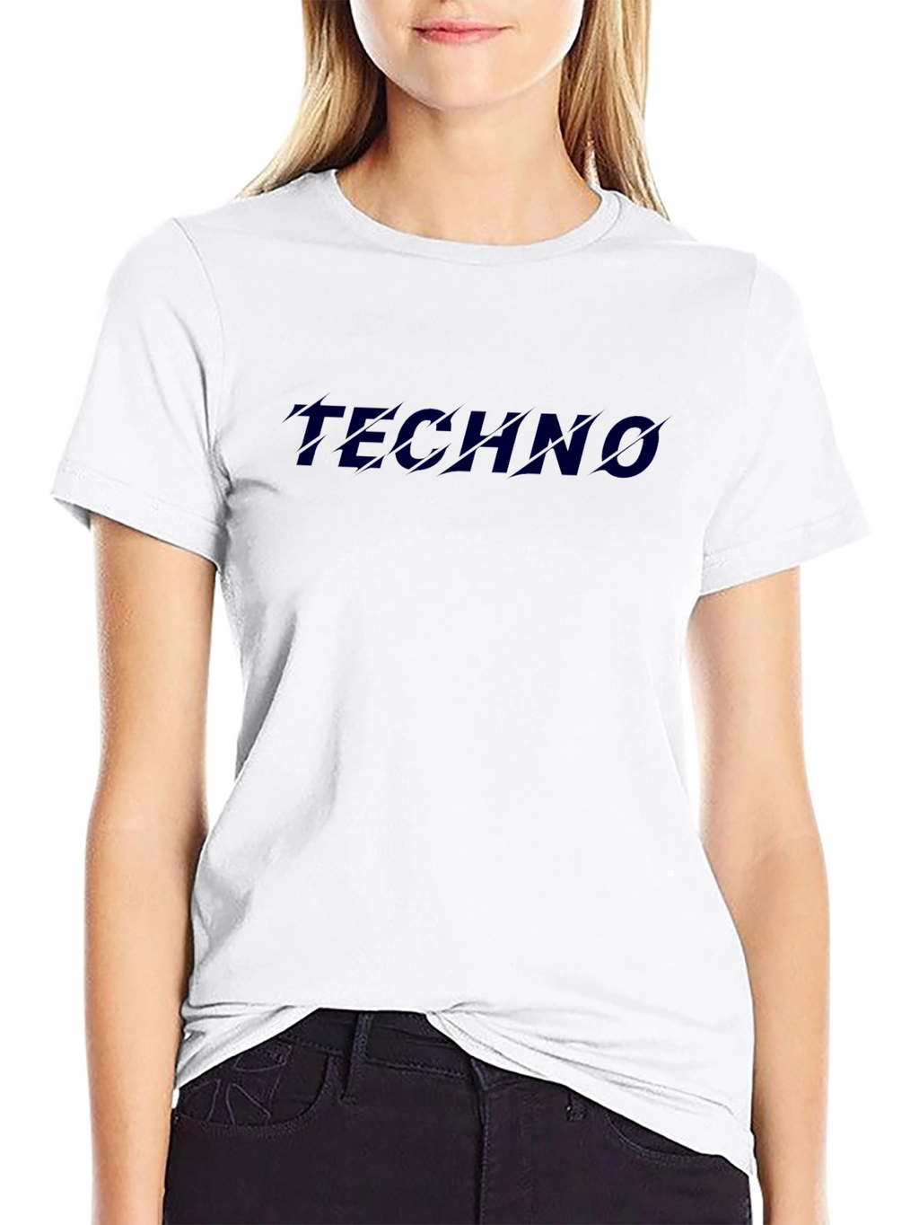 Techno Graphic Print Black T-Shirt