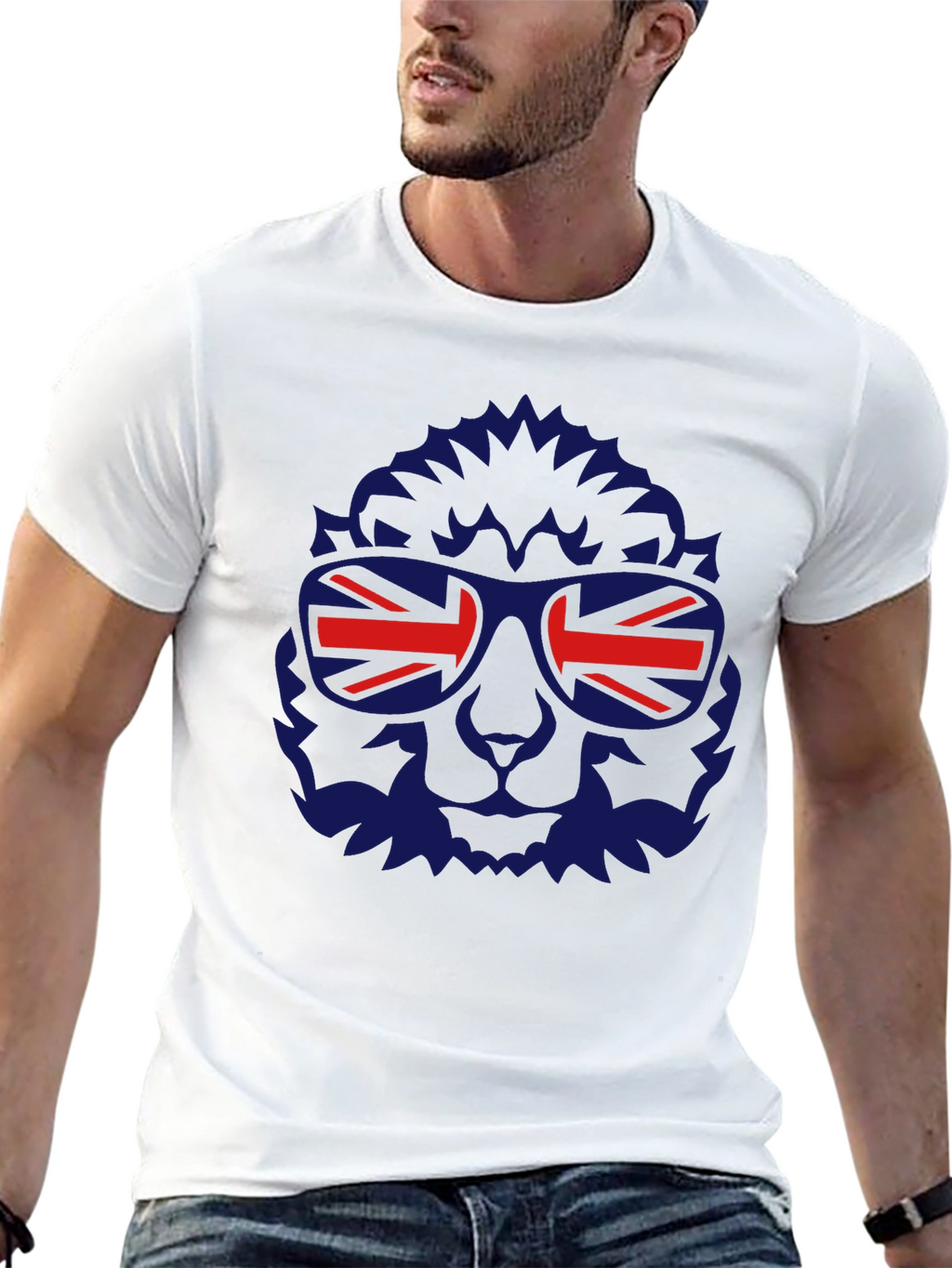 Lion UK Flag Sunglasses Graphic T-Shirt
