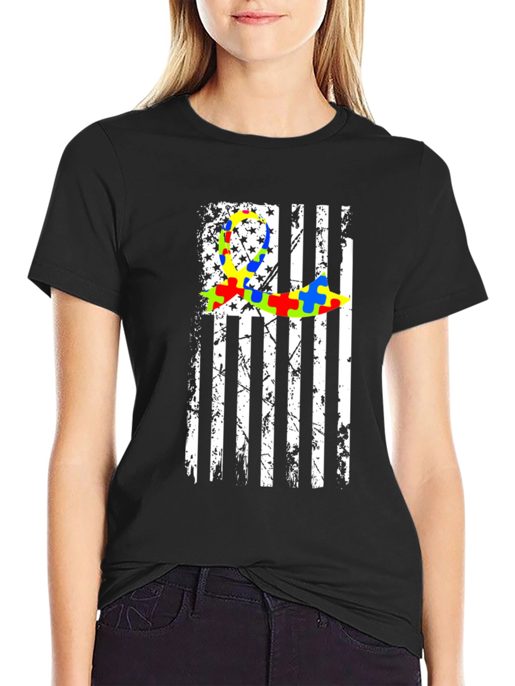 Autism Awareness Flag Graphic T-Shirt