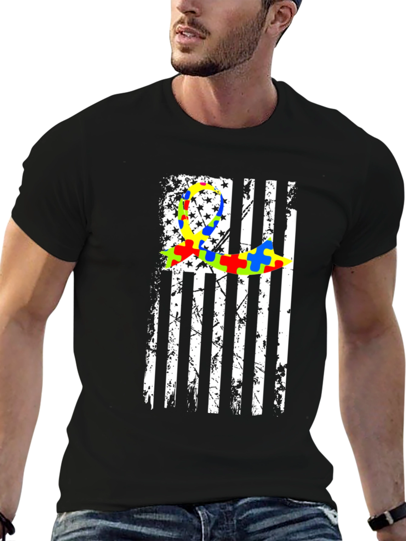 Autism Awareness Flag Graphic T-Shirt