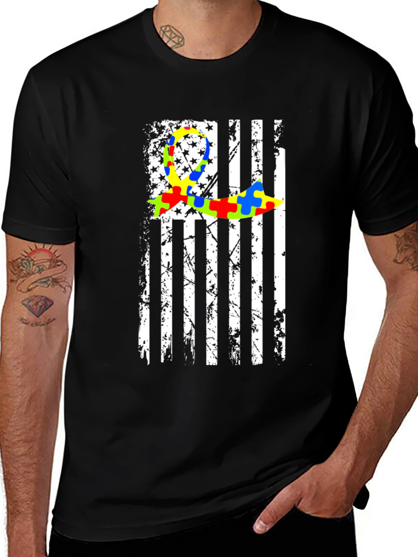 Autism Awareness Flag Graphic T-Shirt