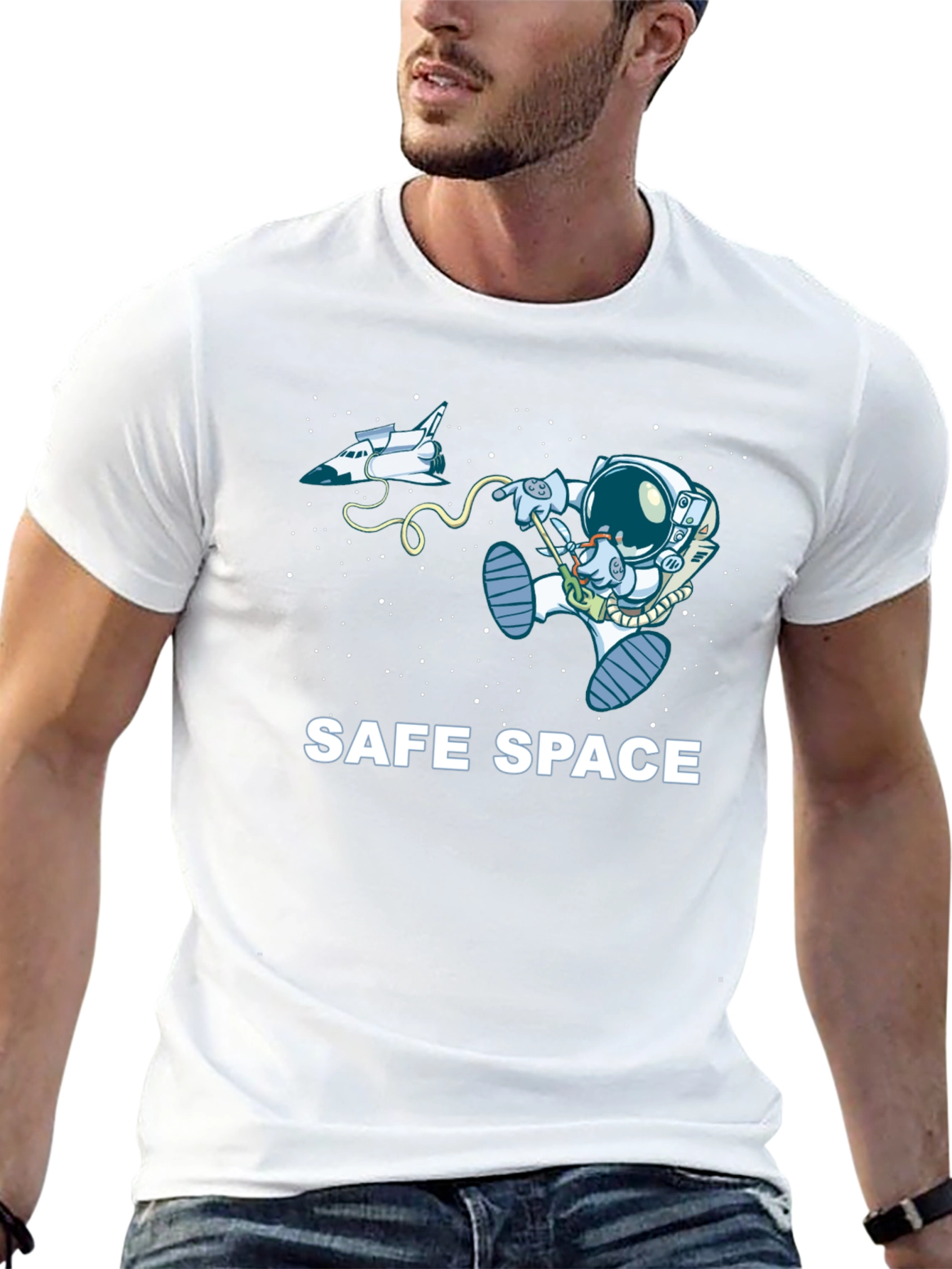 Safe Space Astronaut T-Shirt - Funny Outer Space Tee