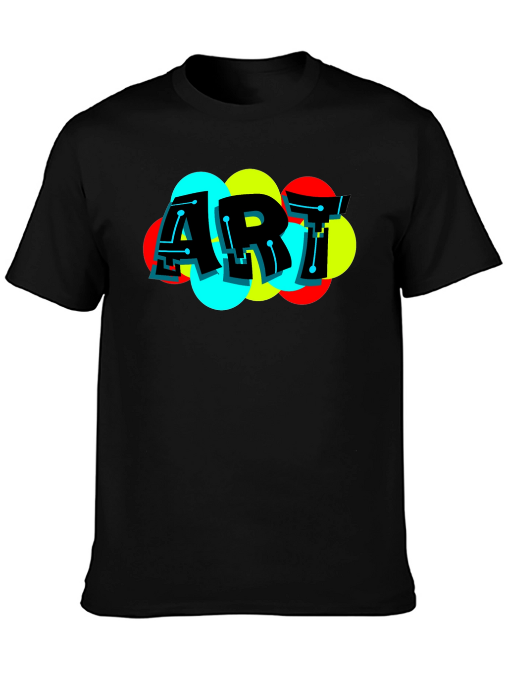 Modern Art Graphic Black T-Shirt