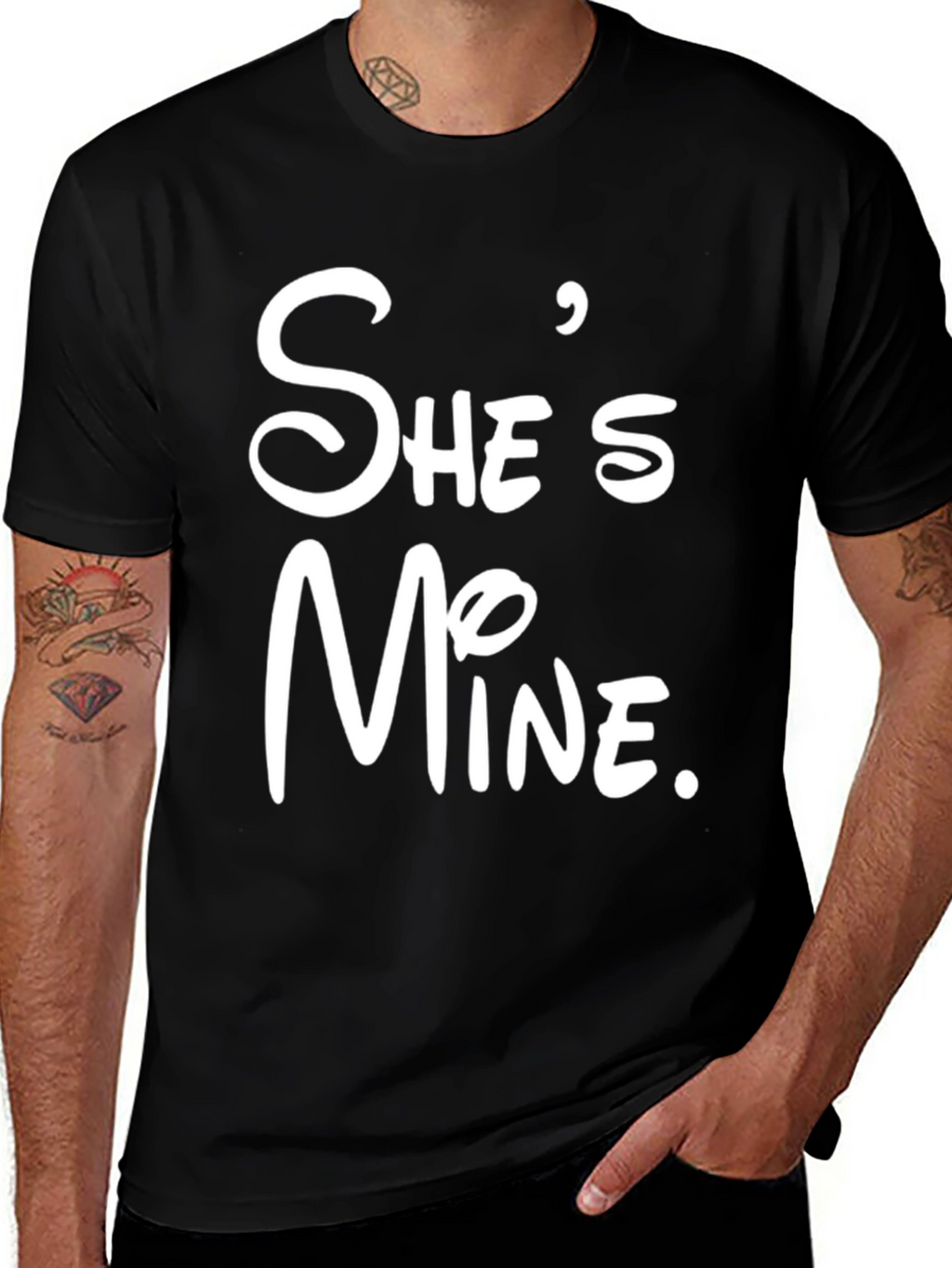 Shes Mine Black T-Shirt - Couples Matching Tee