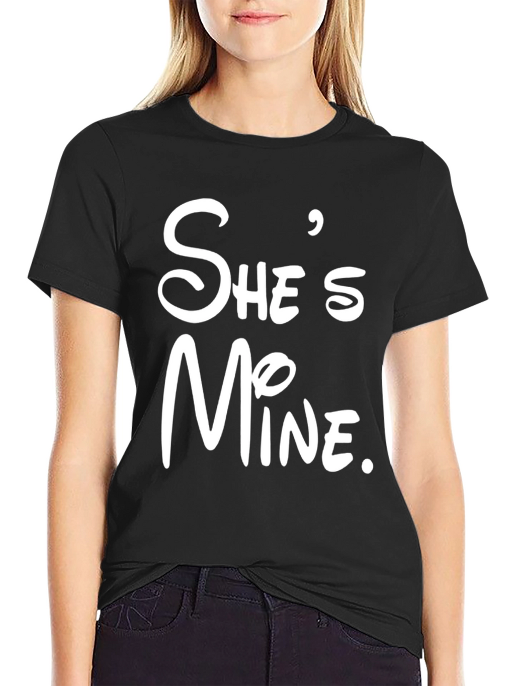 Shes Mine Black T-Shirt - Couples Matching Tee