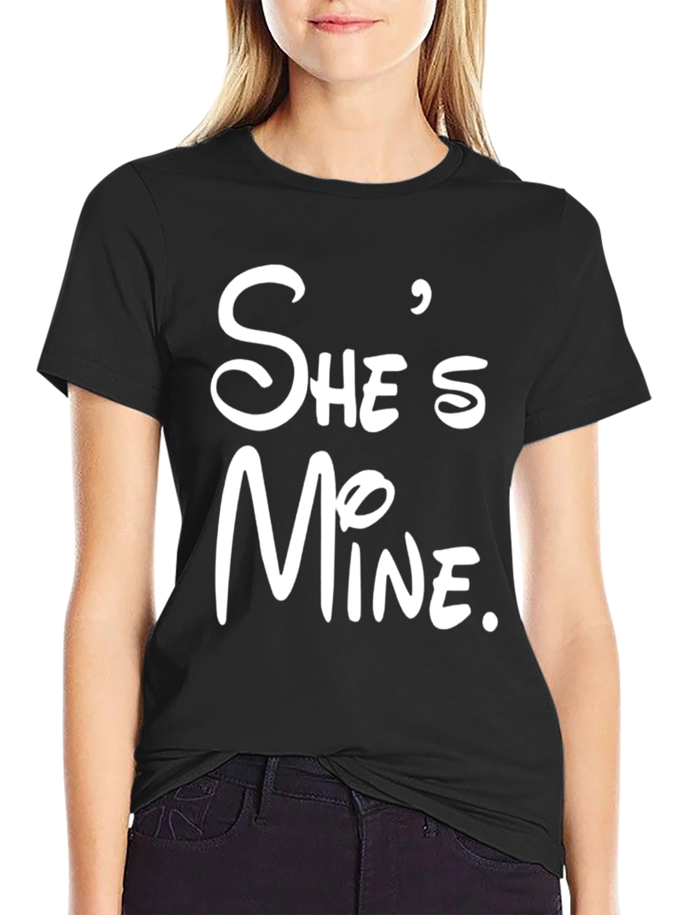 Shes Mine Black T-Shirt - Couples Matching Tee