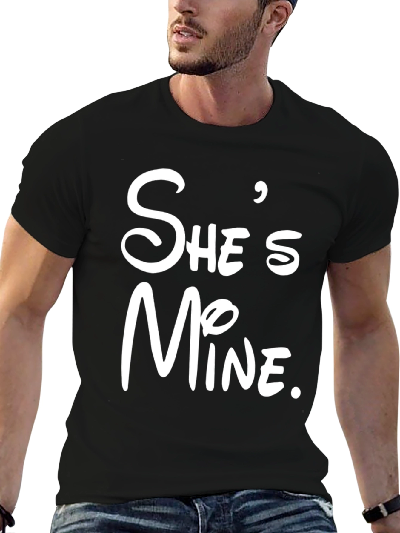 Shes Mine Black T-Shirt - Couples Matching Tee