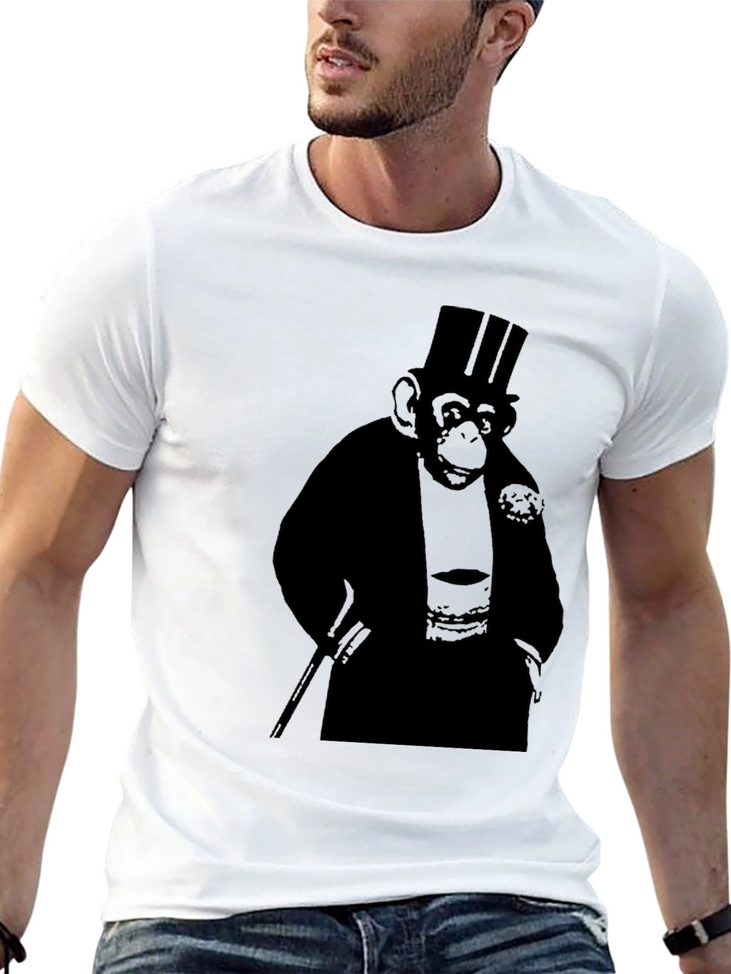 Gentleman Monkey T-Shirt - Black