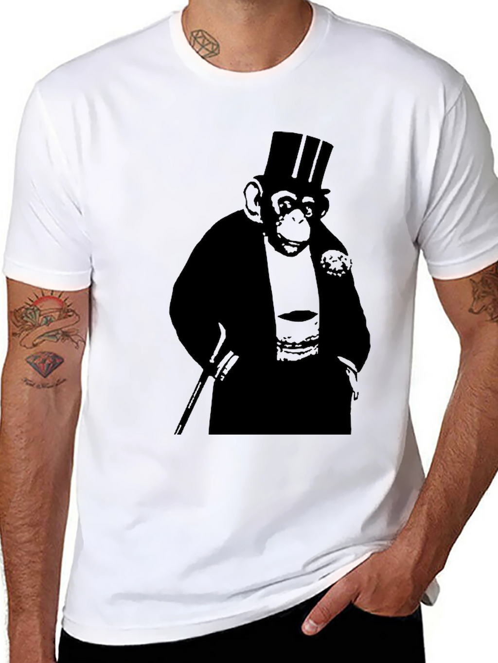 Gentleman Monkey T-Shirt - Black