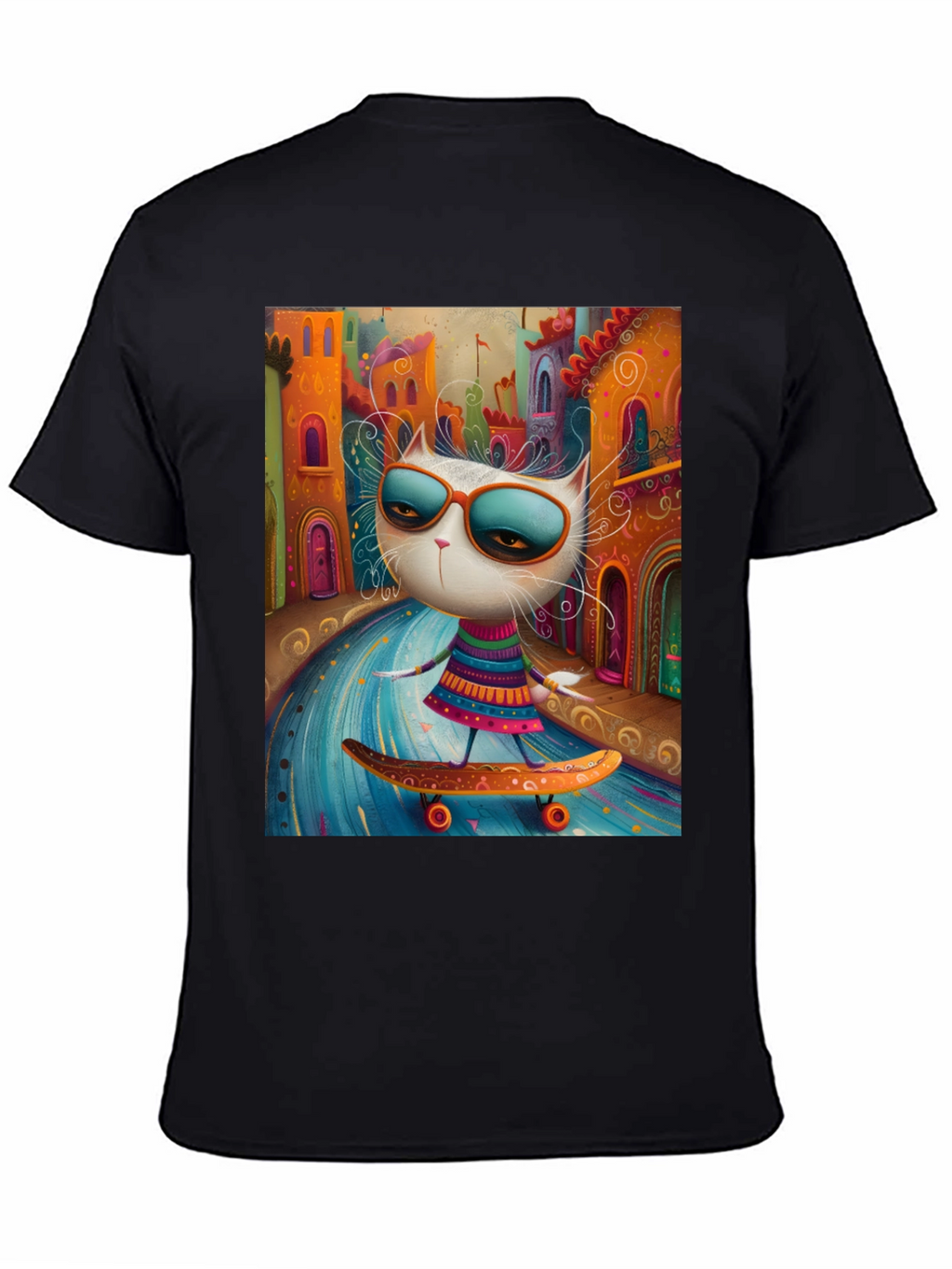 Cool Cat Skateboard Graphic Tee