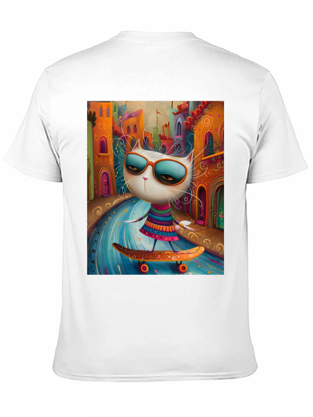 Cool Cat Skateboard Graphic Tee