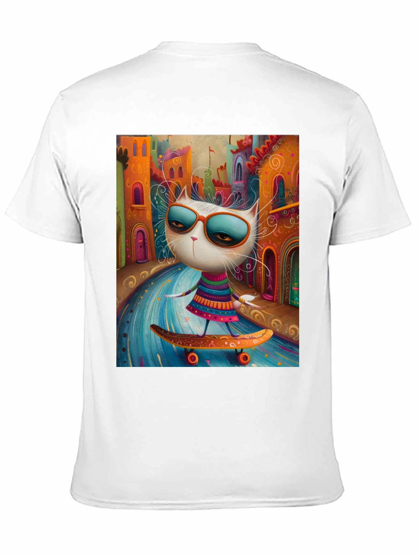 Cool Cat Skateboard Graphic Tee