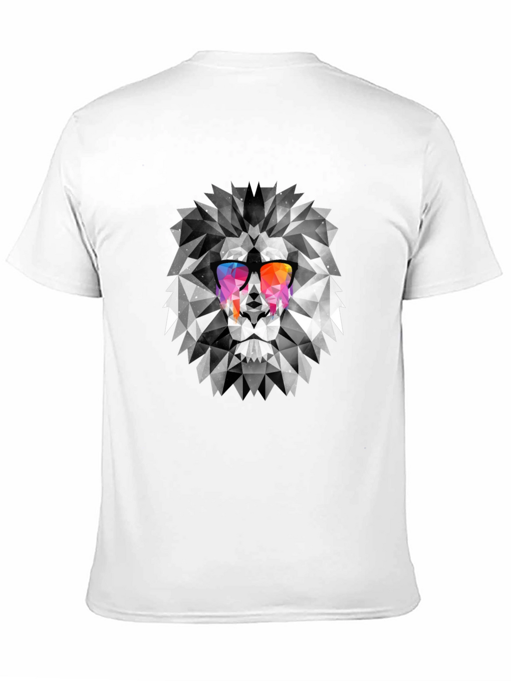 Geometric Lion Graphic Print Mens T-Shirt