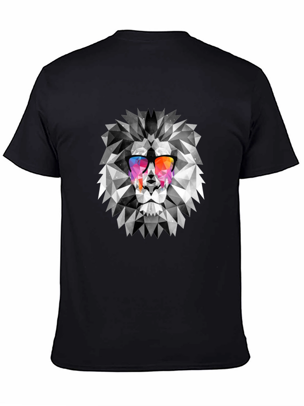 Geometric Lion Graphic Print Mens T-Shirt