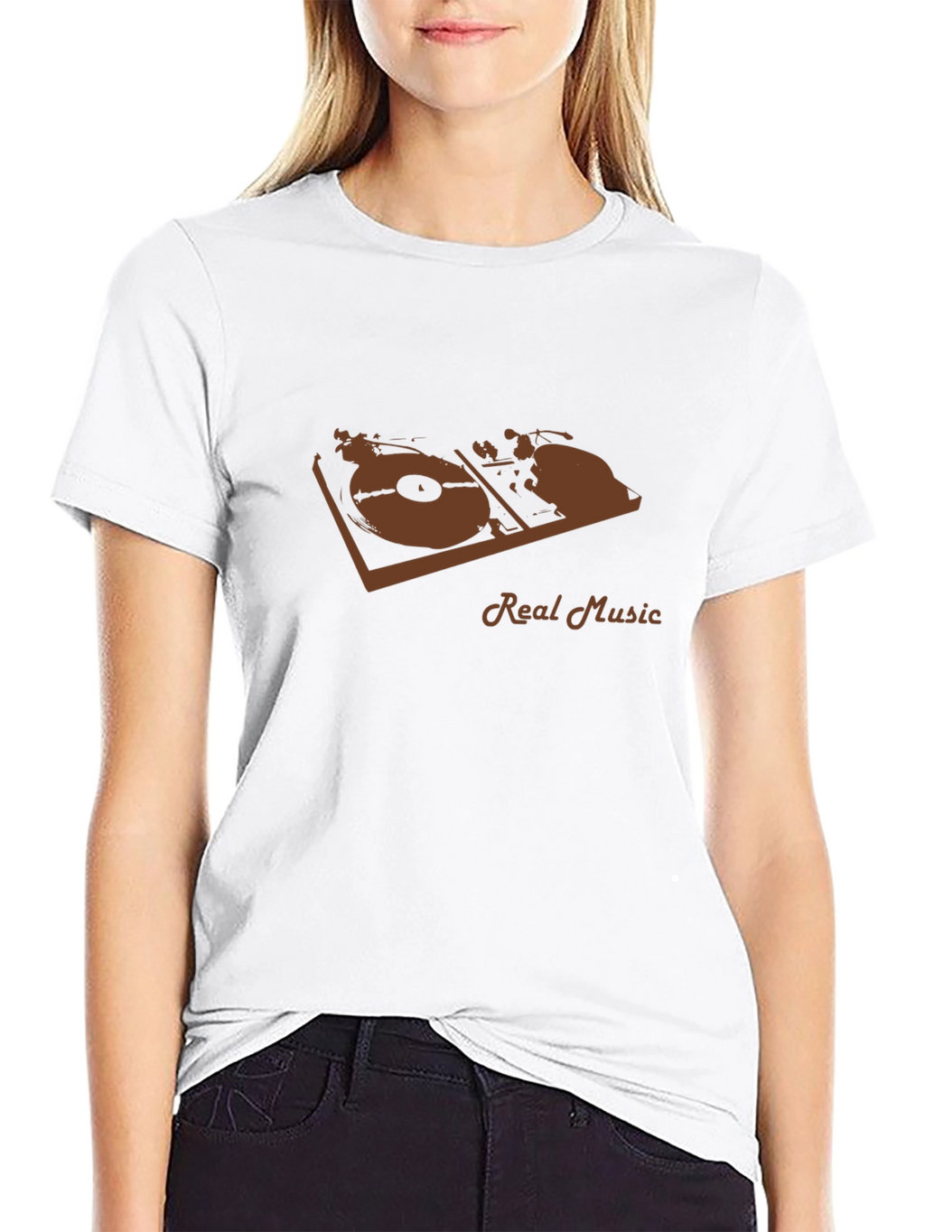Real Music Graphic Tee - Black Casual T-Shirt