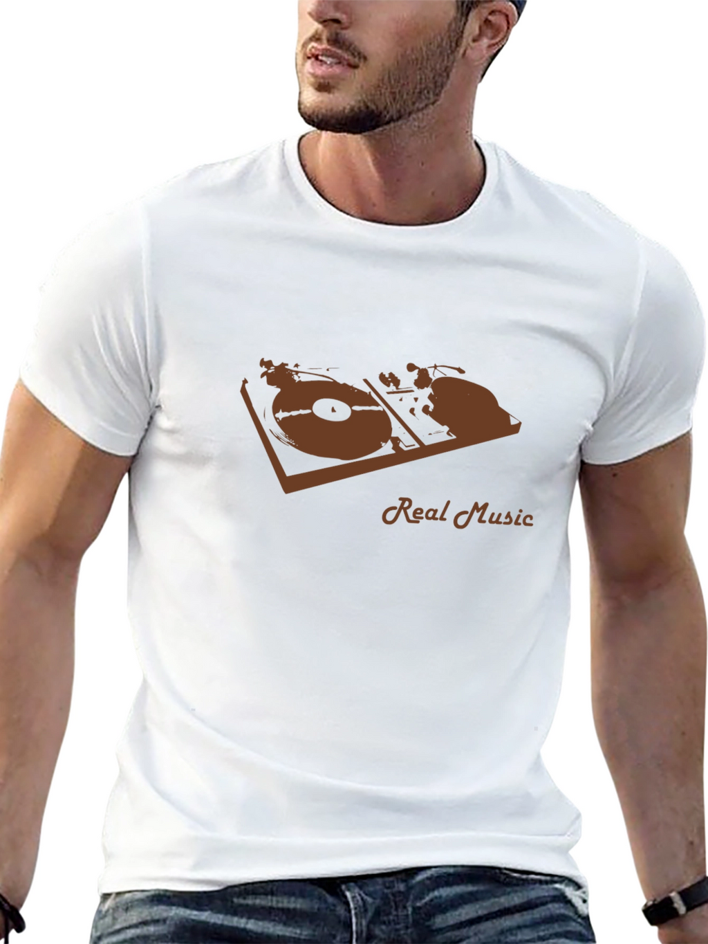 Real Music Graphic Tee - Black Casual T-Shirt