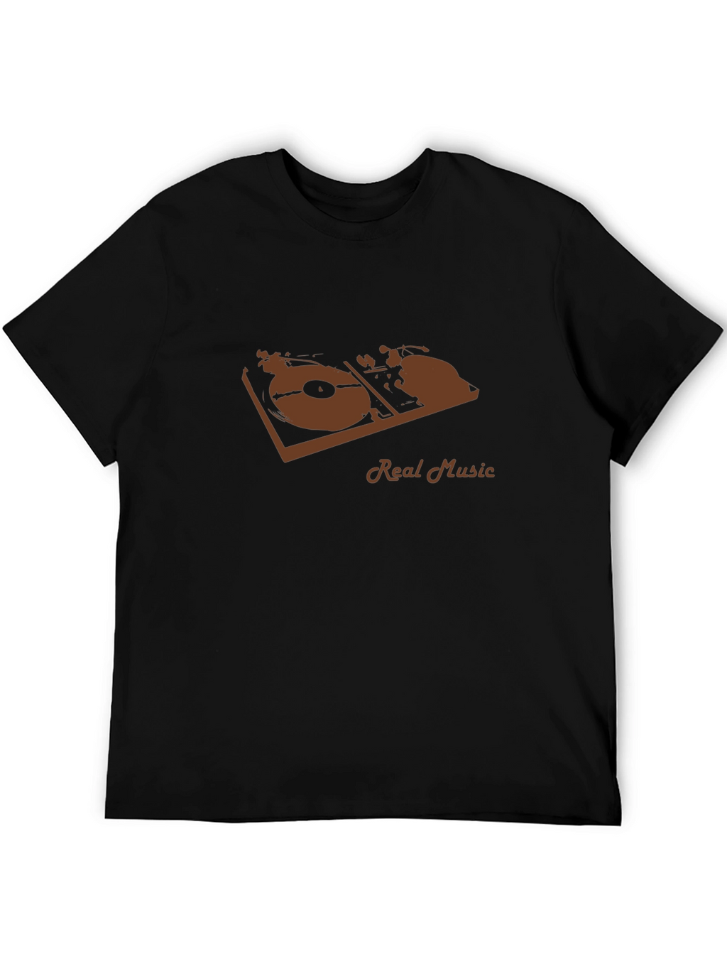 Real Music Graphic Tee - Black Casual T-Shirt