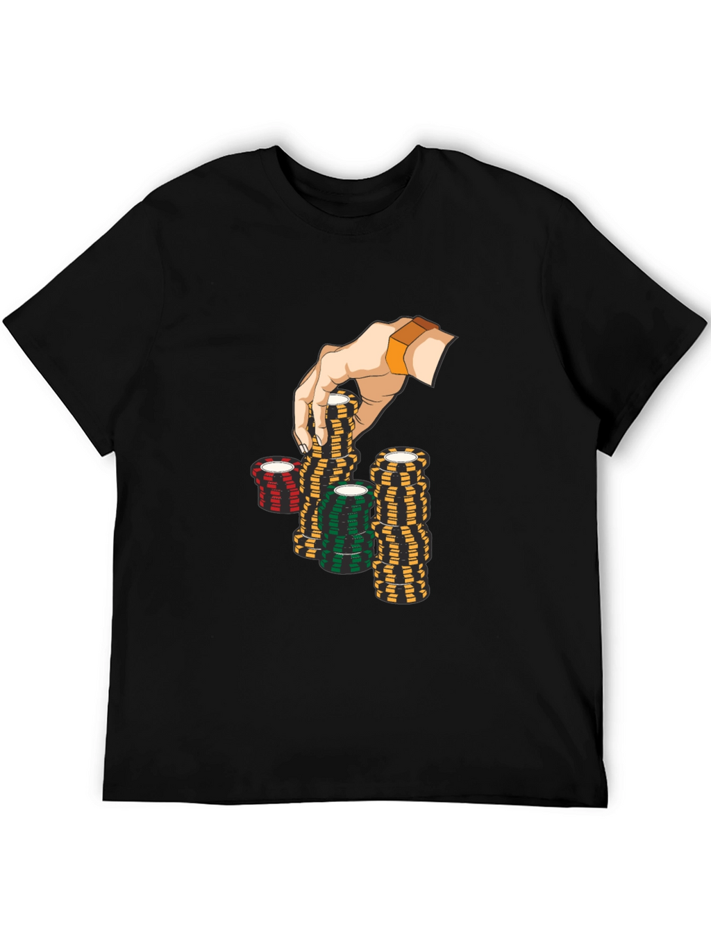 Poker Chip Graphic Black T-Shirt