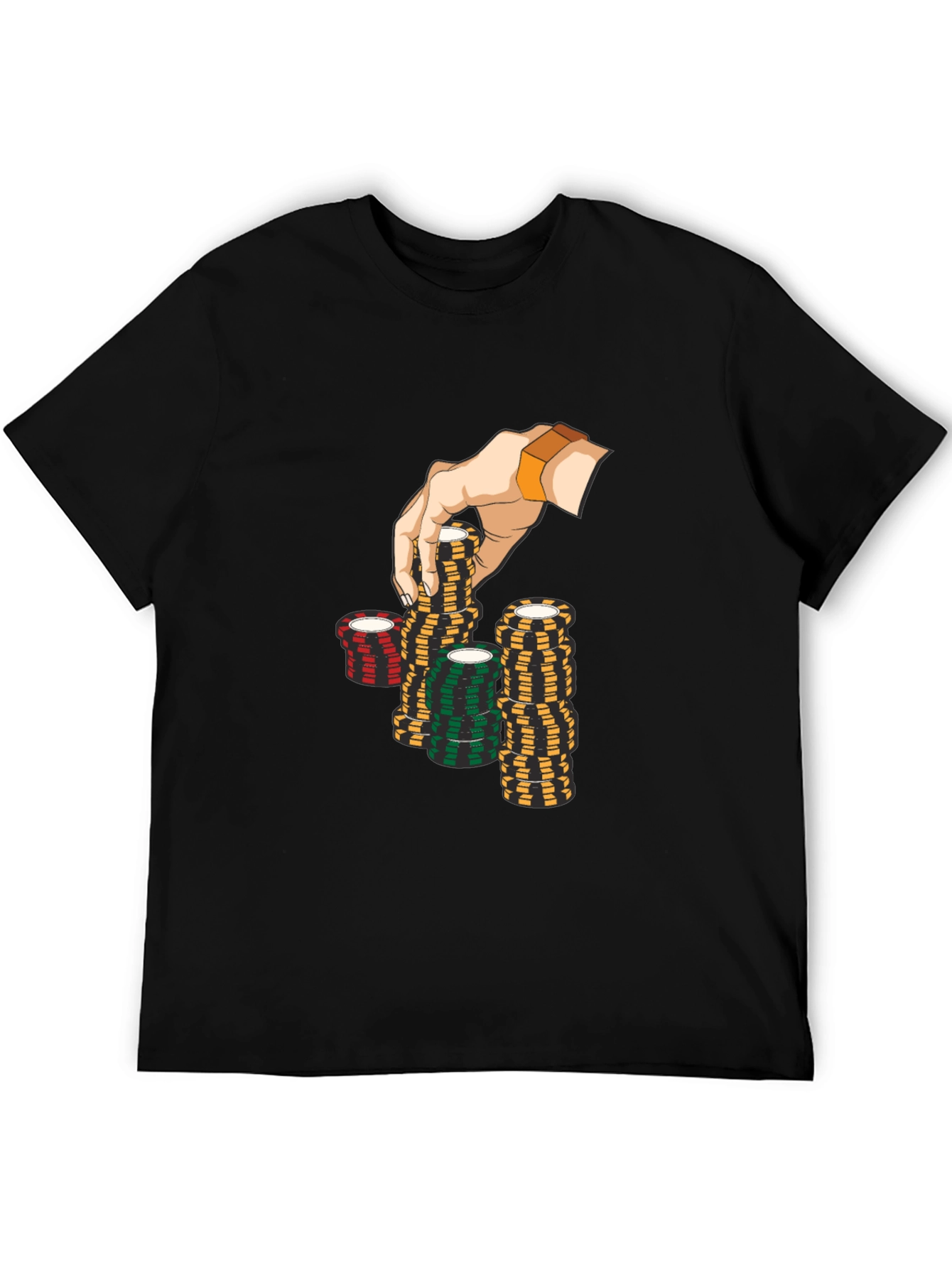Poker Chip Graphic Black T-Shirt