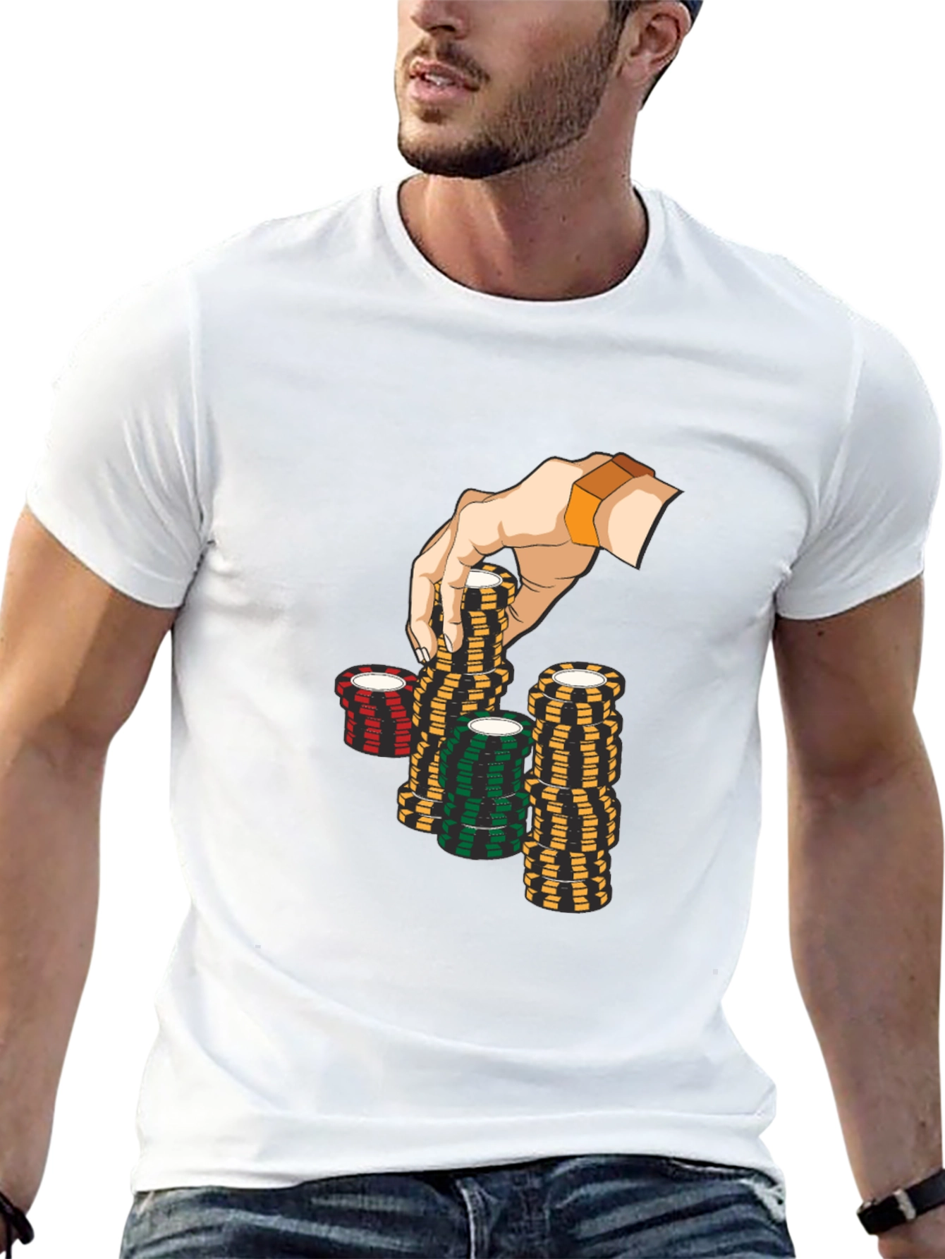 Poker Chip Graphic Black T-Shirt