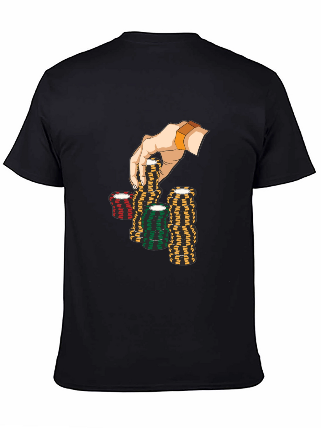 Poker Chip Graphic Black T-Shirt
