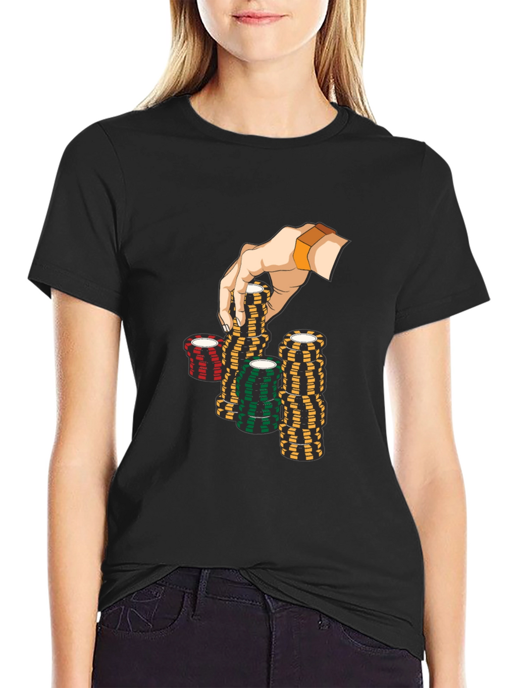 Poker Chip Graphic Black T-Shirt