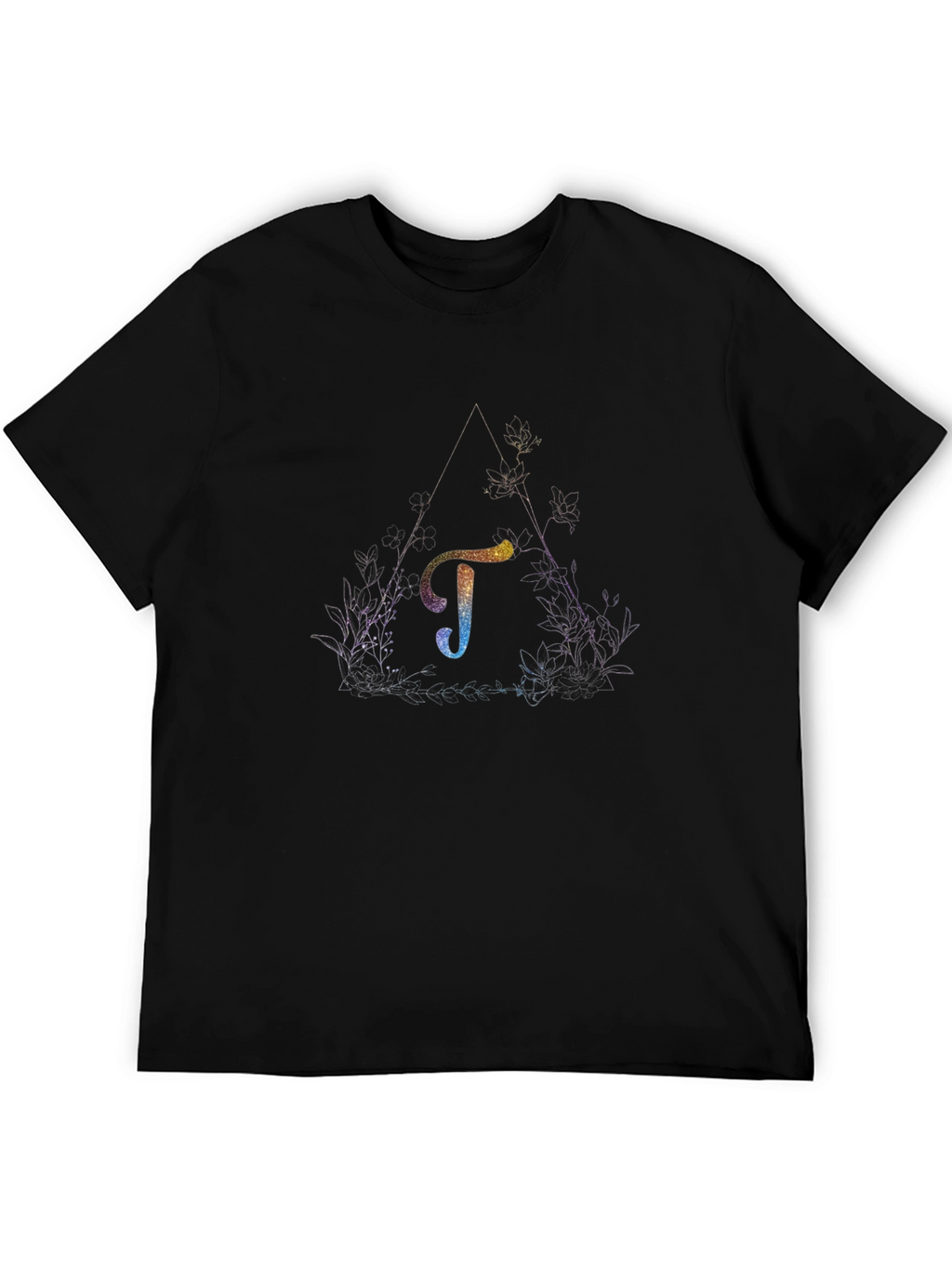 Cosmic Letter T Graphic Tee - Unisex Black T-Shirt