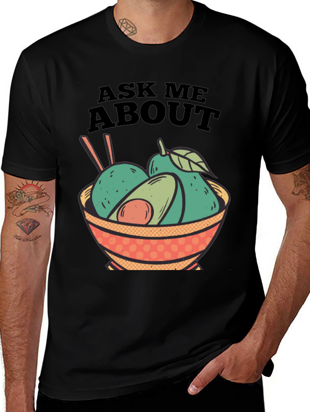 Avocado Bowl Graphic Tee - Ask Me About Avocados!