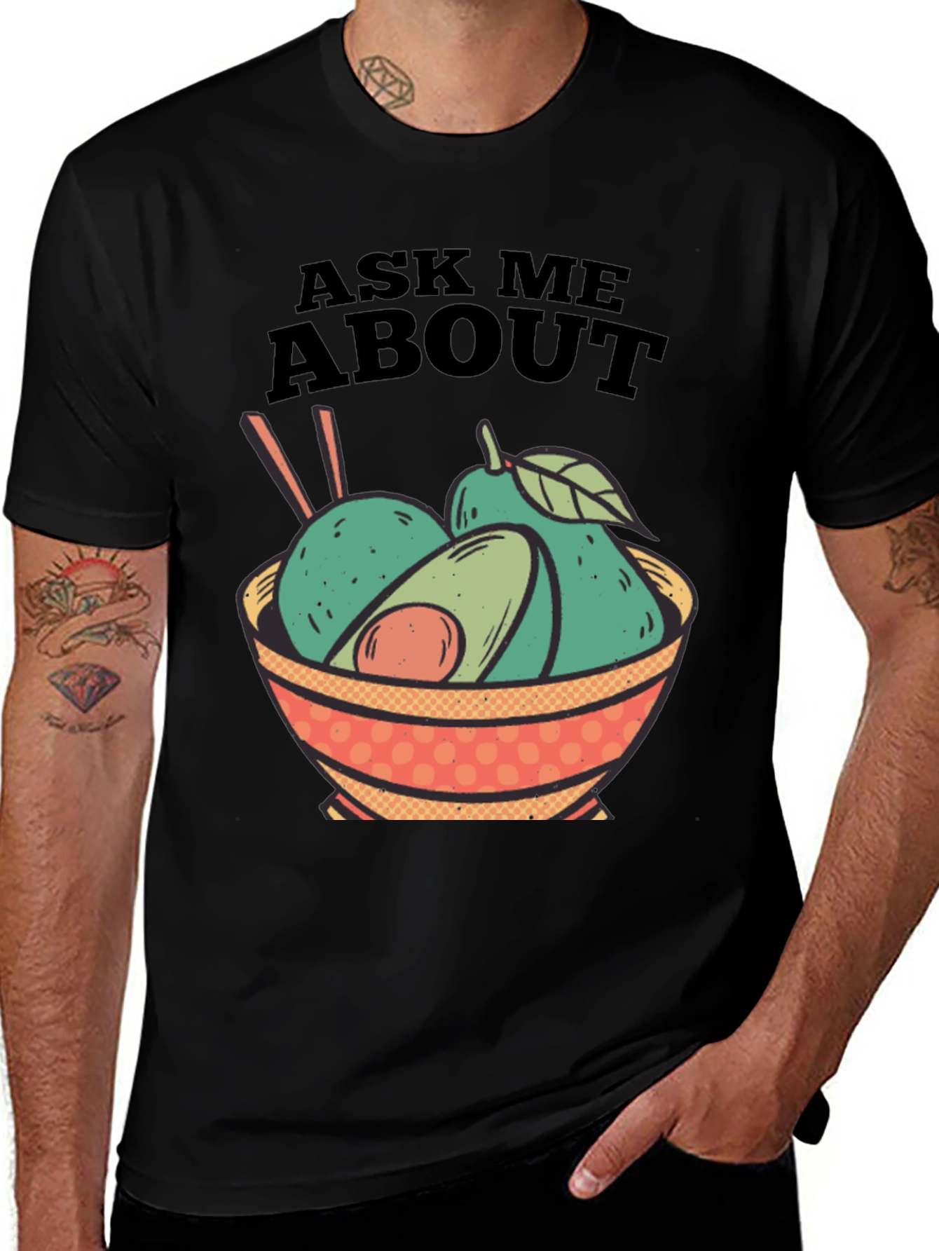 Avocado Bowl Graphic Tee - Ask Me About Avocados!