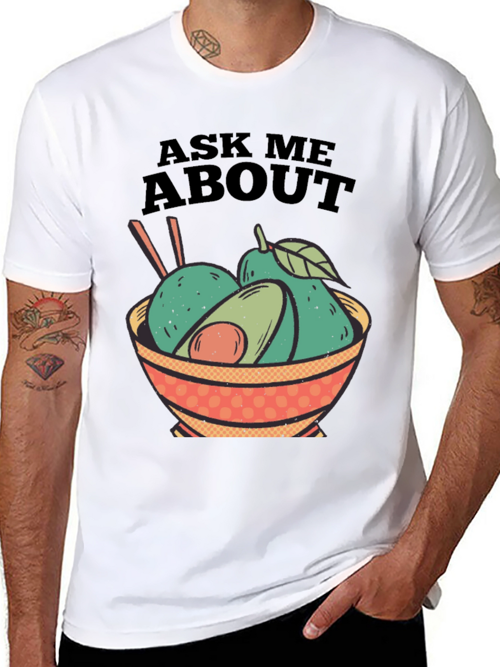 Avocado Bowl Graphic Tee - Ask Me About Avocados!