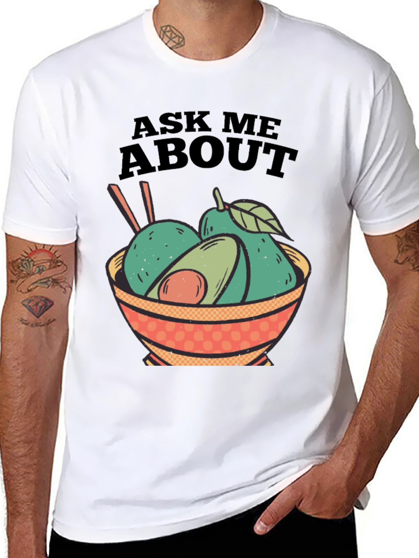 Avocado Bowl Graphic Tee - Ask Me About Avocados!