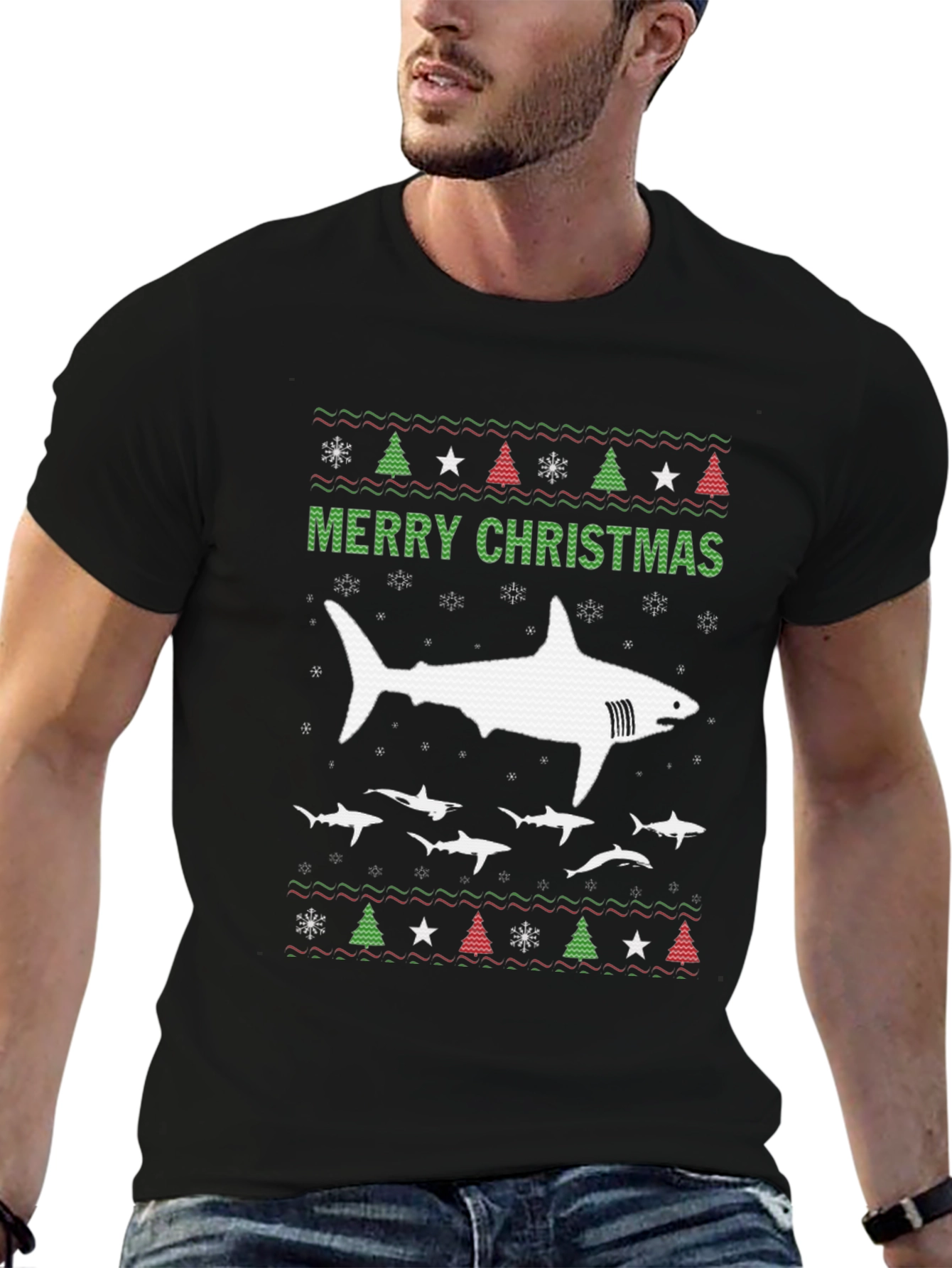 Merry Chrismas Shark Holiday T-Shirt