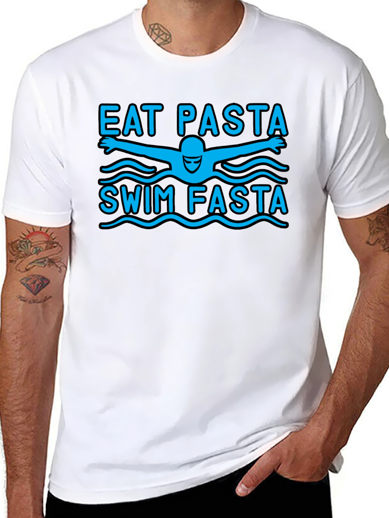 Eat Pasta Swim Fasta Graphic T-Shirt