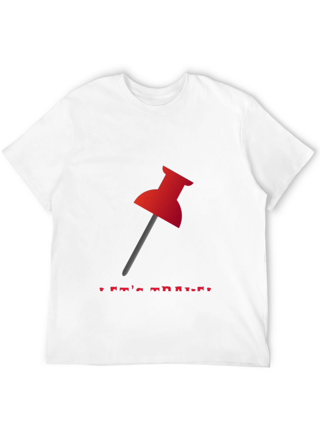 Red Thumbtack Graphic Tee - Trendy Black T-Shirt