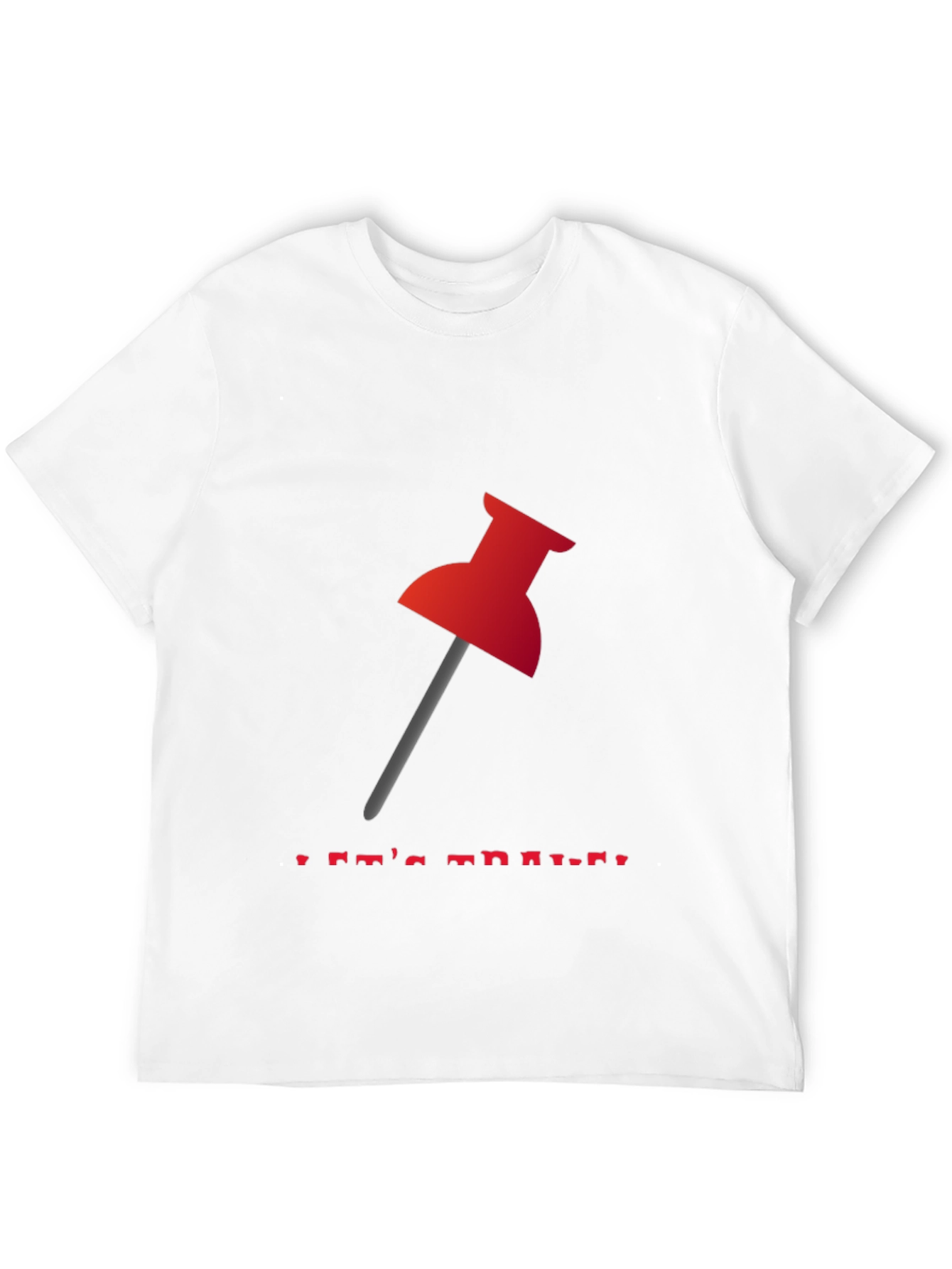 Red Thumbtack Graphic Tee - Trendy Black T-Shirt