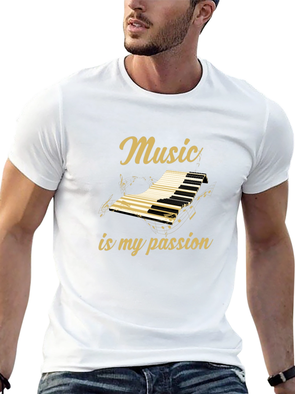 Music is My Passion Graphic Tee - Black Cotton