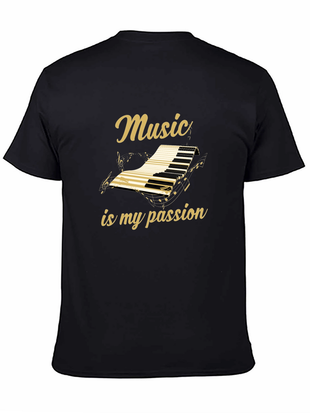 Music is My Passion Graphic Tee - Black Cotton
