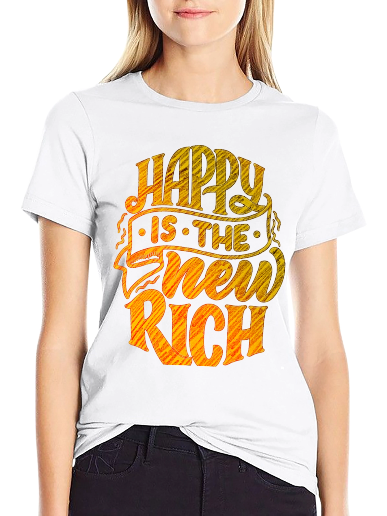 Happy Is The New Rich Graphic Tee