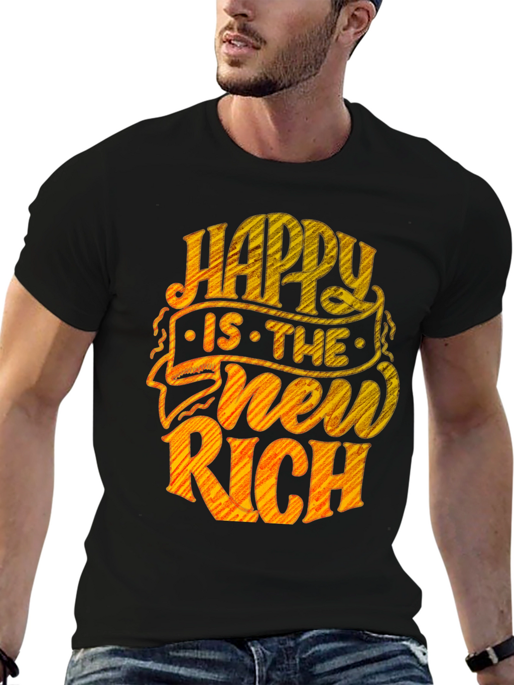 Happy Is The New Rich Graphic Tee