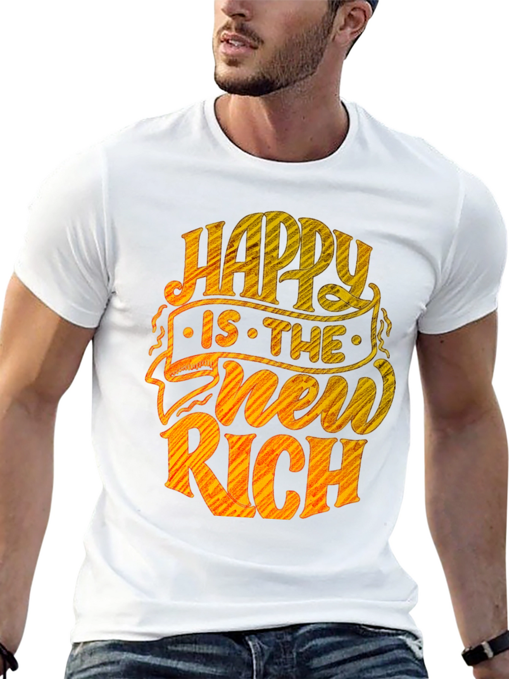 Happy Is The New Rich Graphic Tee