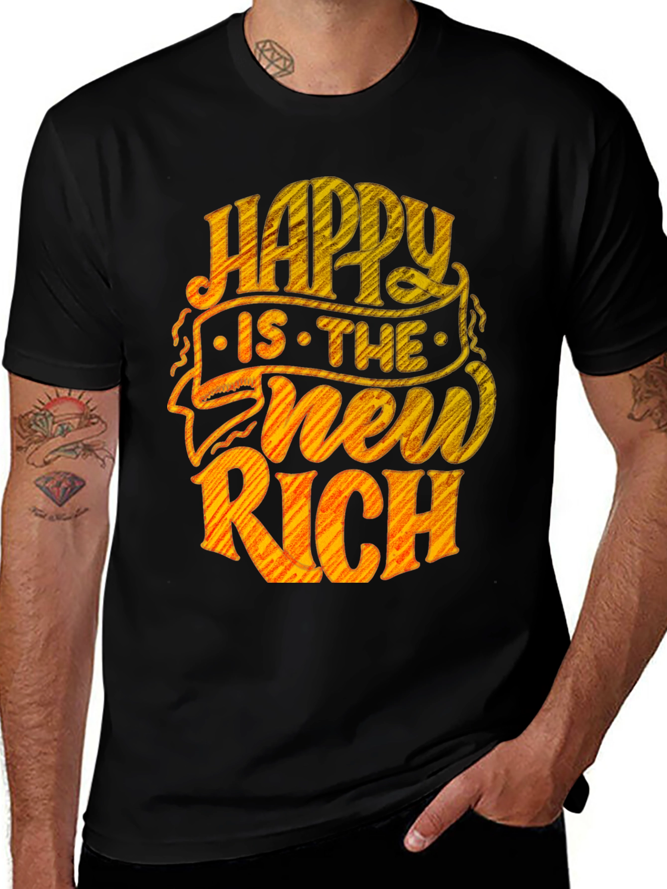 Happy Is The New Rich Graphic Tee