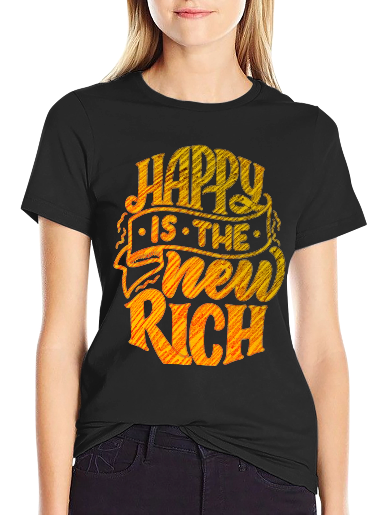 Happy Is The New Rich Graphic Tee