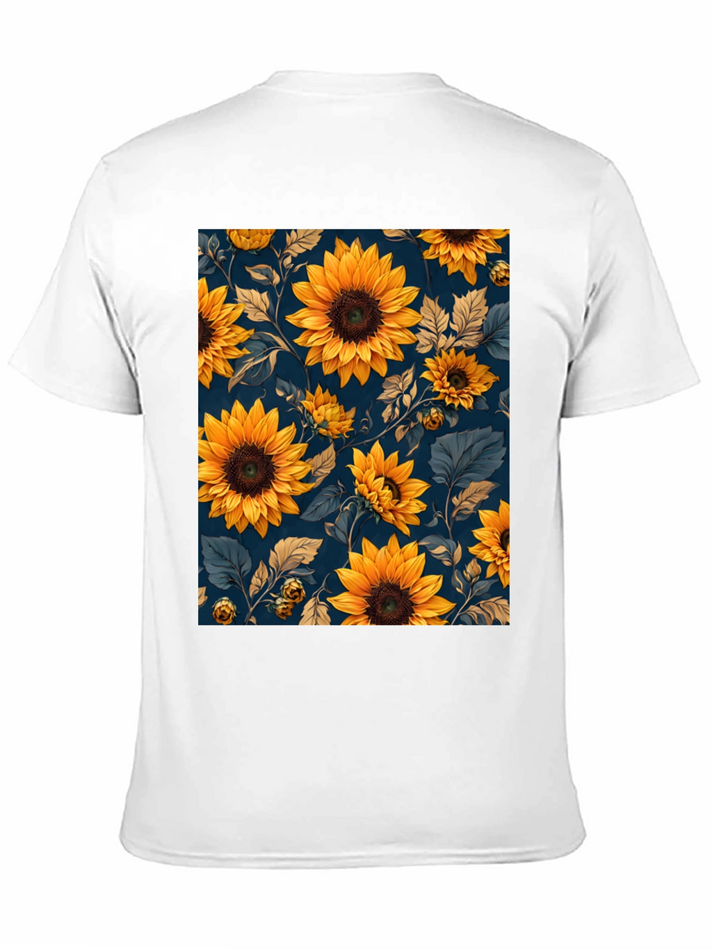 Sunflower Print Black T-Shirt