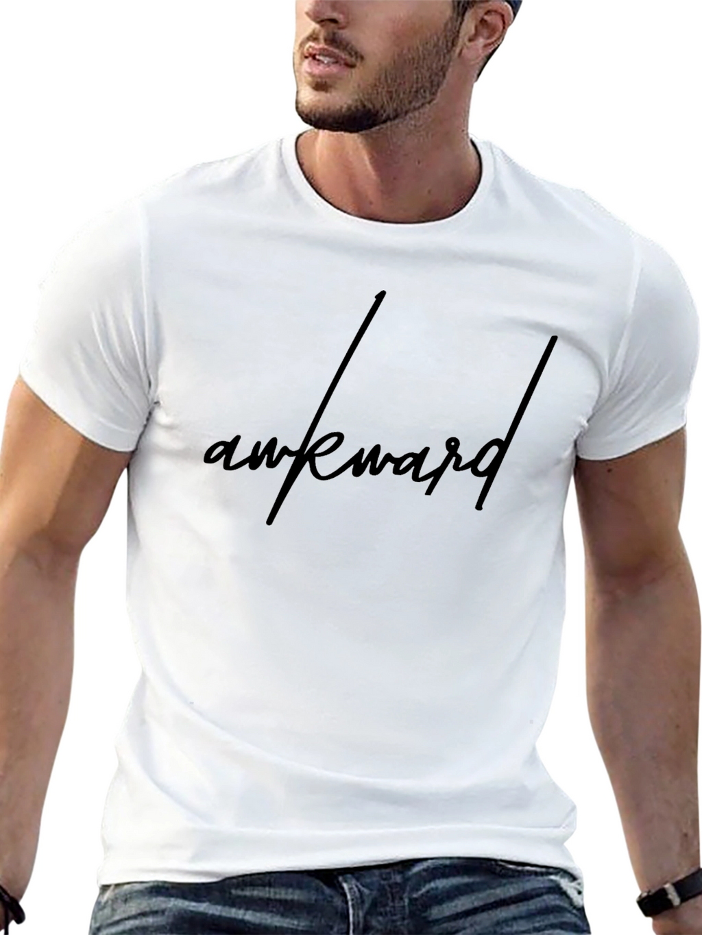 Awkward Script Black T-Shirt