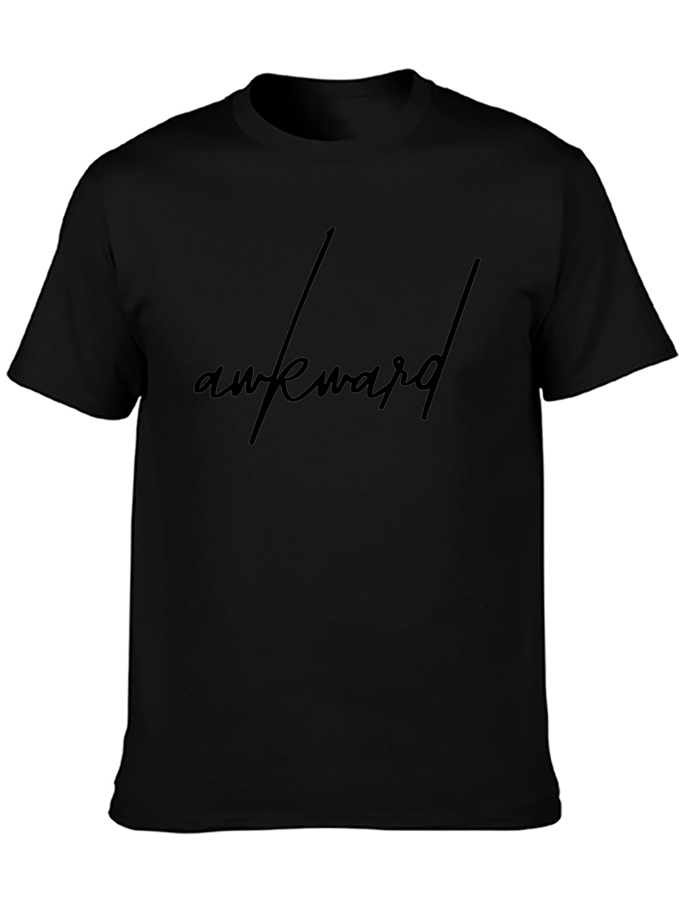 Awkward Script Black T-Shirt