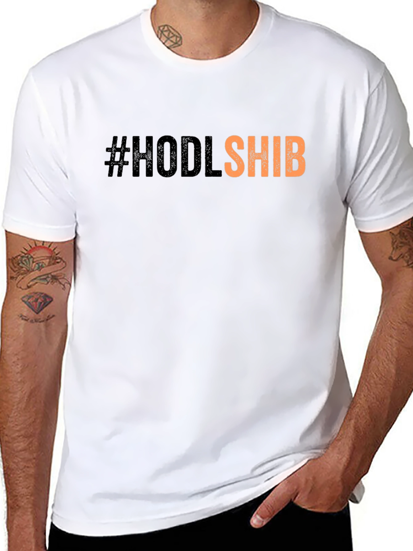 #HODLSHIB Black T-Shirt - Crypto Meme Tee