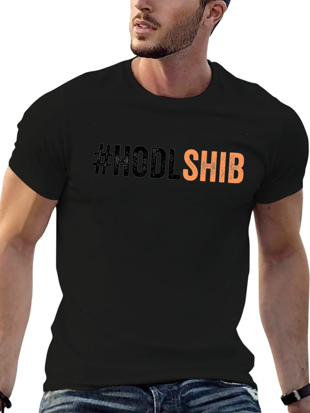 #HODLSHIB Black T-Shirt - Crypto Meme Tee