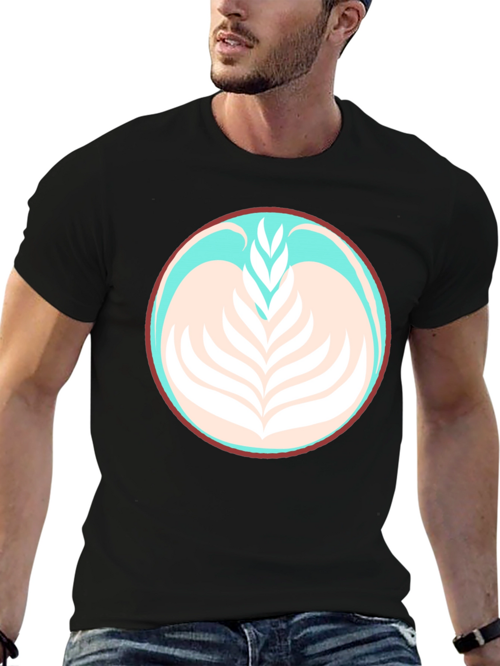 Latte Art Tee - Black Graphic T-Shirt