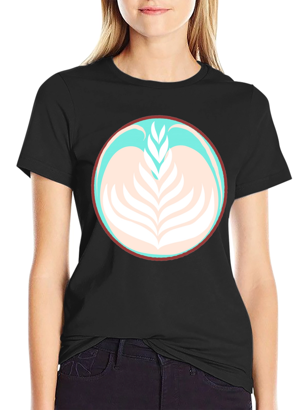 Latte Art Tee - Black Graphic T-Shirt